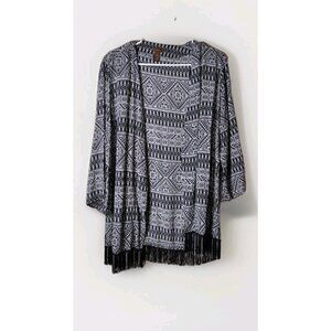 Copper Key Cardigan Womens Small Long Sleeve Open Front Fringe